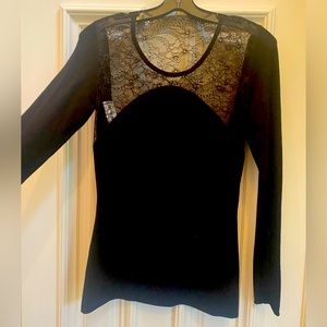 Emilio Pucci runway collection silk sweater with lace insets front and back